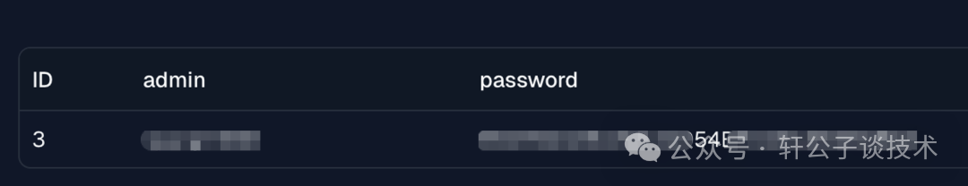 在线解析出的admin表数据