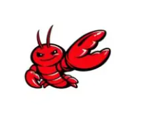 一只可爱的红色卡通龙虾吉祥物