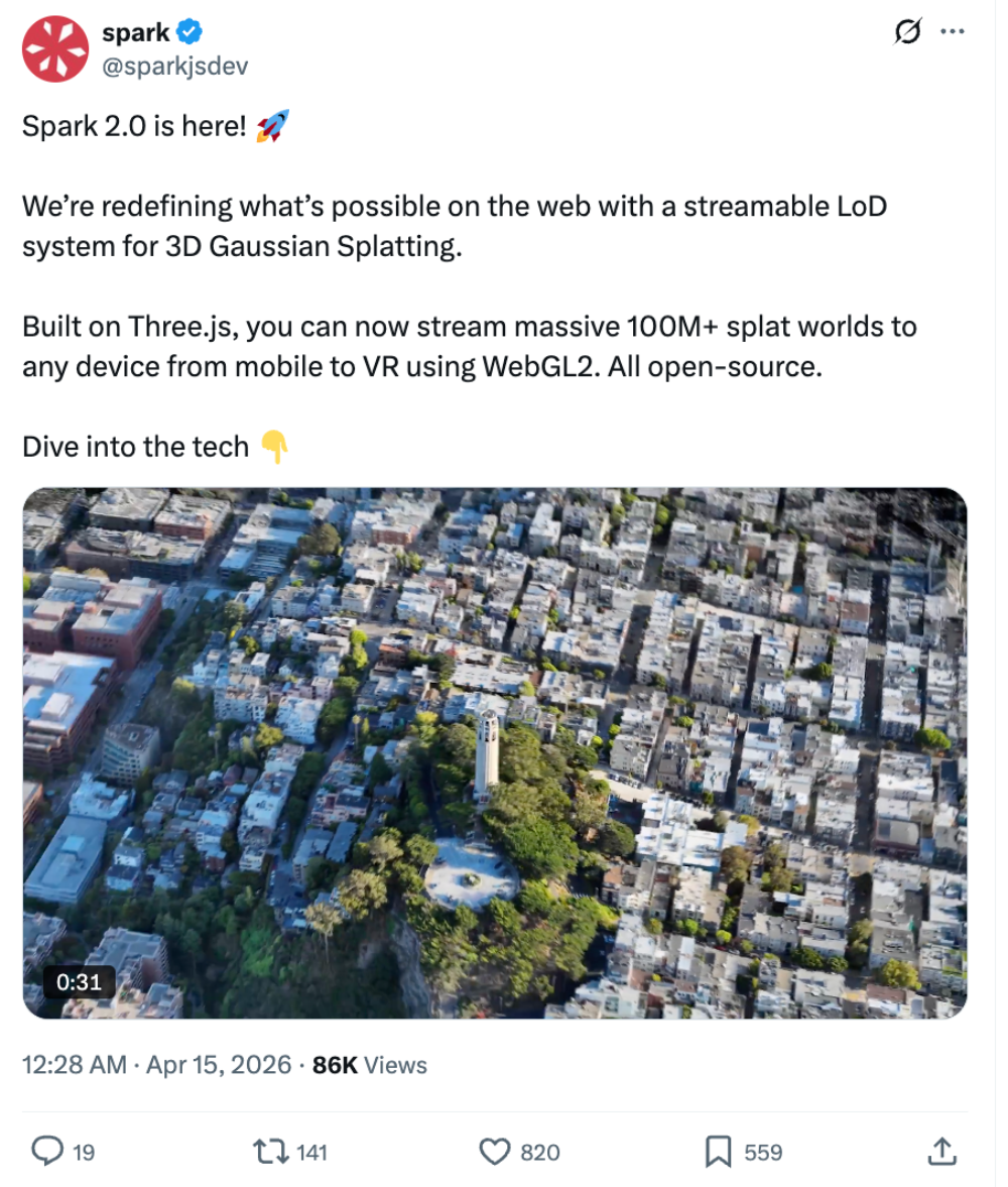 Spark 2.0官宣开源推文截图