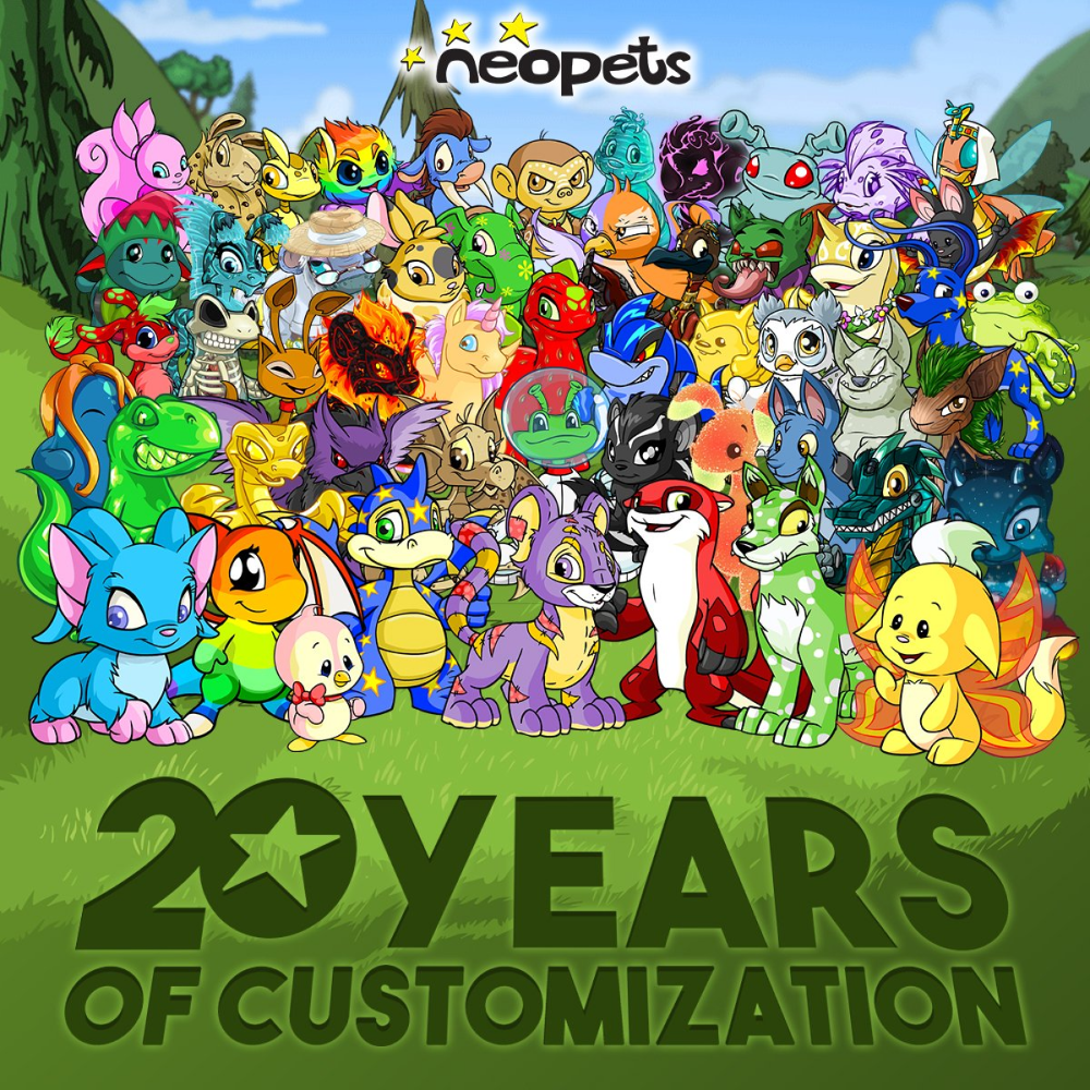 Neopets二十周年宠物大合照