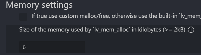 LVGL内存设置界面