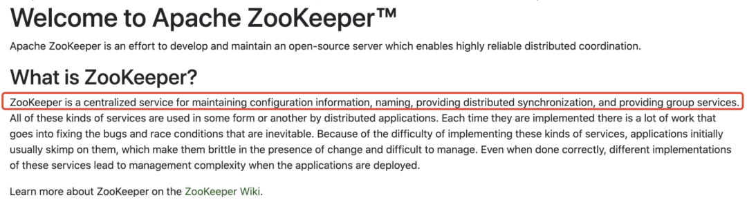 ZooKeeper官网描述
