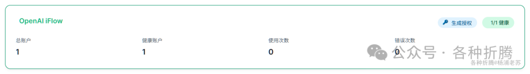 授权成功后的openai-iflow账户信息