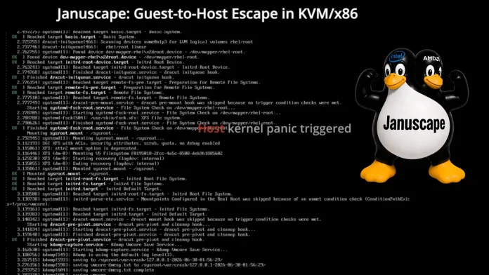 Januscape漏洞触发导致宿主机内核panic终端截图