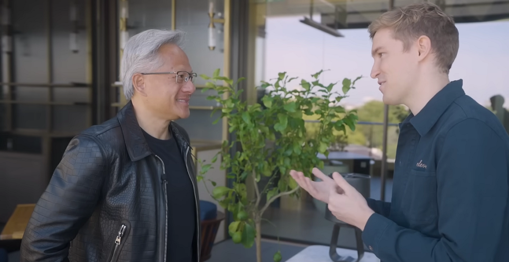 黄仁勋与ElevenLabs创始人交流