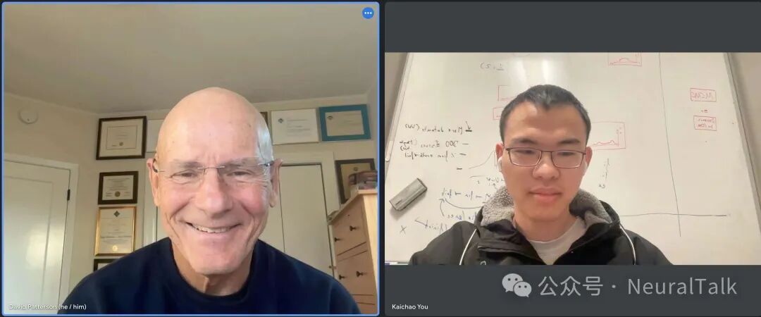 与David Patterson教授远程合影