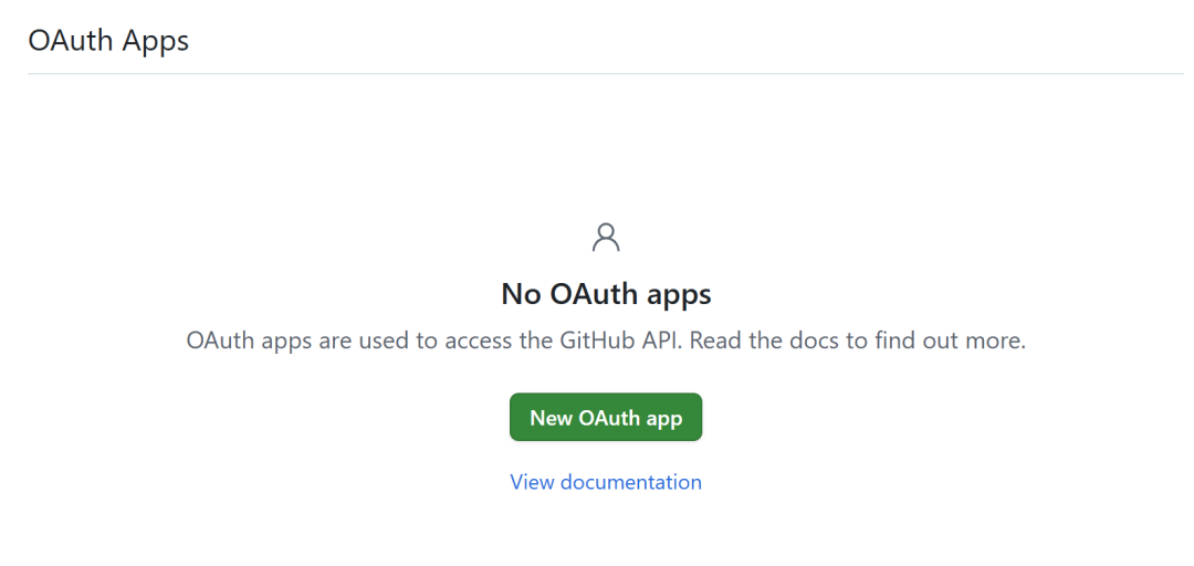 GitHub开发者设置OAuth应用页面