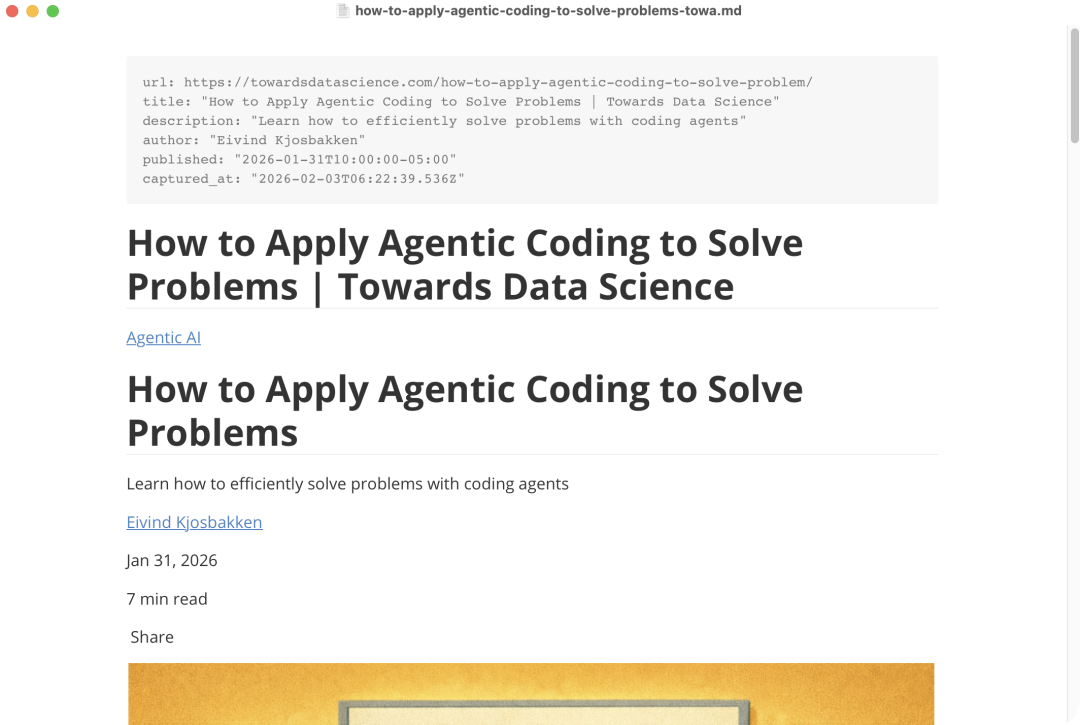 网页内容成功捕获并保存后的结果截图