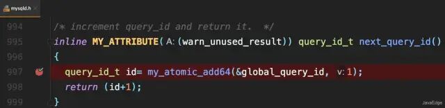 query_id 赋值与递增代码