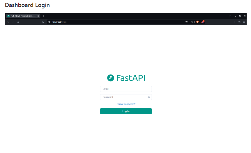 Full Stack FastAPI Template生成的登录界面示例