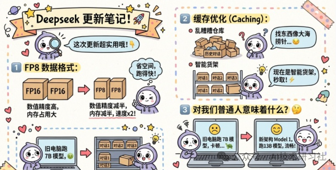 FP8数据格式与缓存优化效果对比图