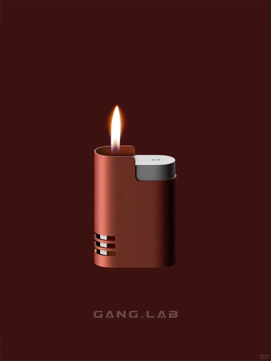 铜色GANG.LAB打火机点燃