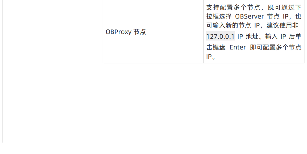 OBProxy节点配置说明