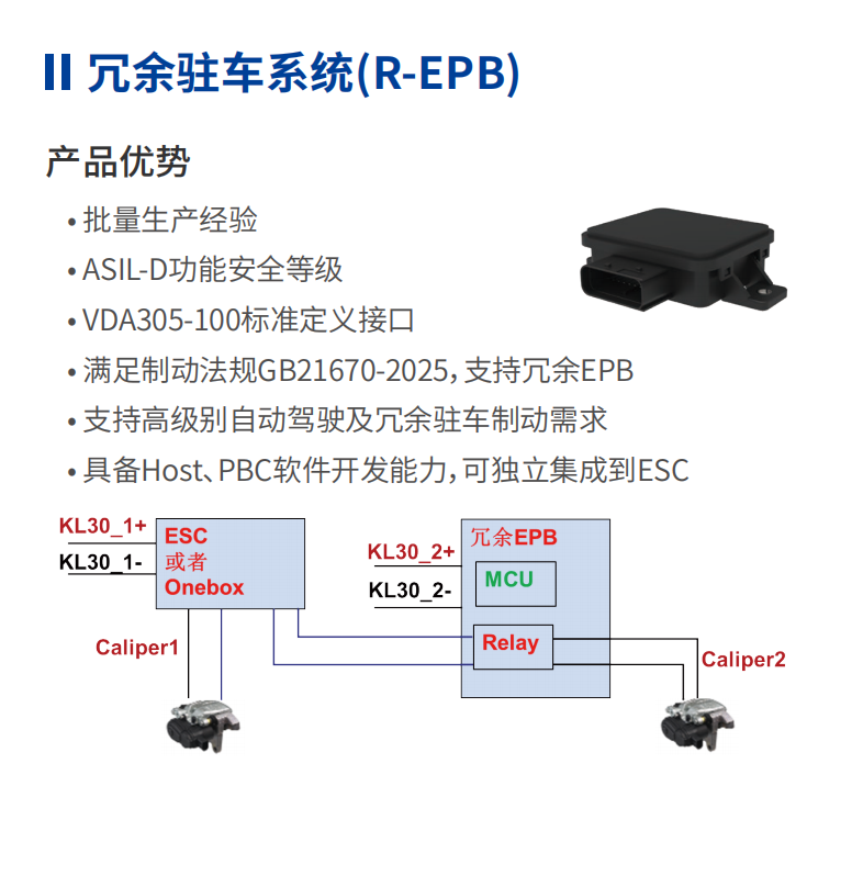 冗余驻车系统R-EPB