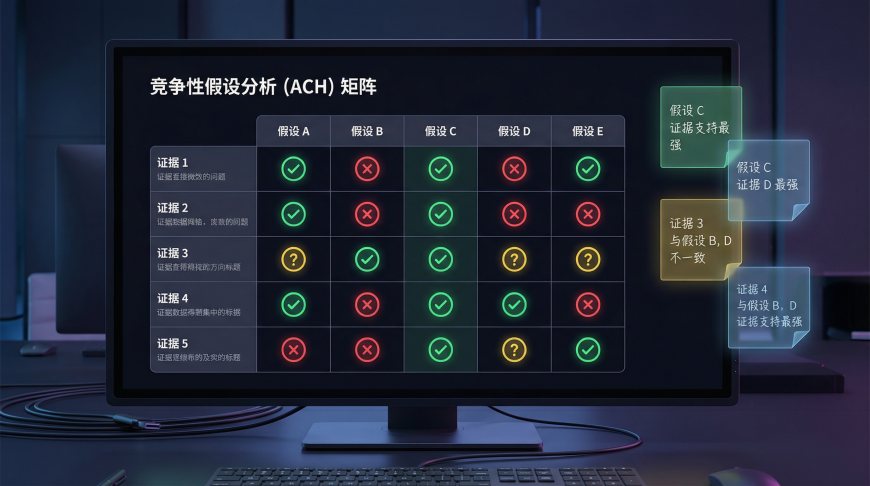 竞争性假设分析(ACH)矩阵操作界面