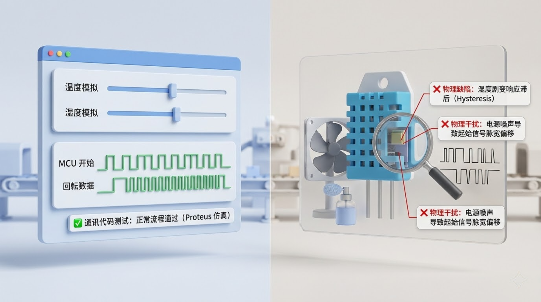 Proteus仿真与真实传感器物理缺陷对比