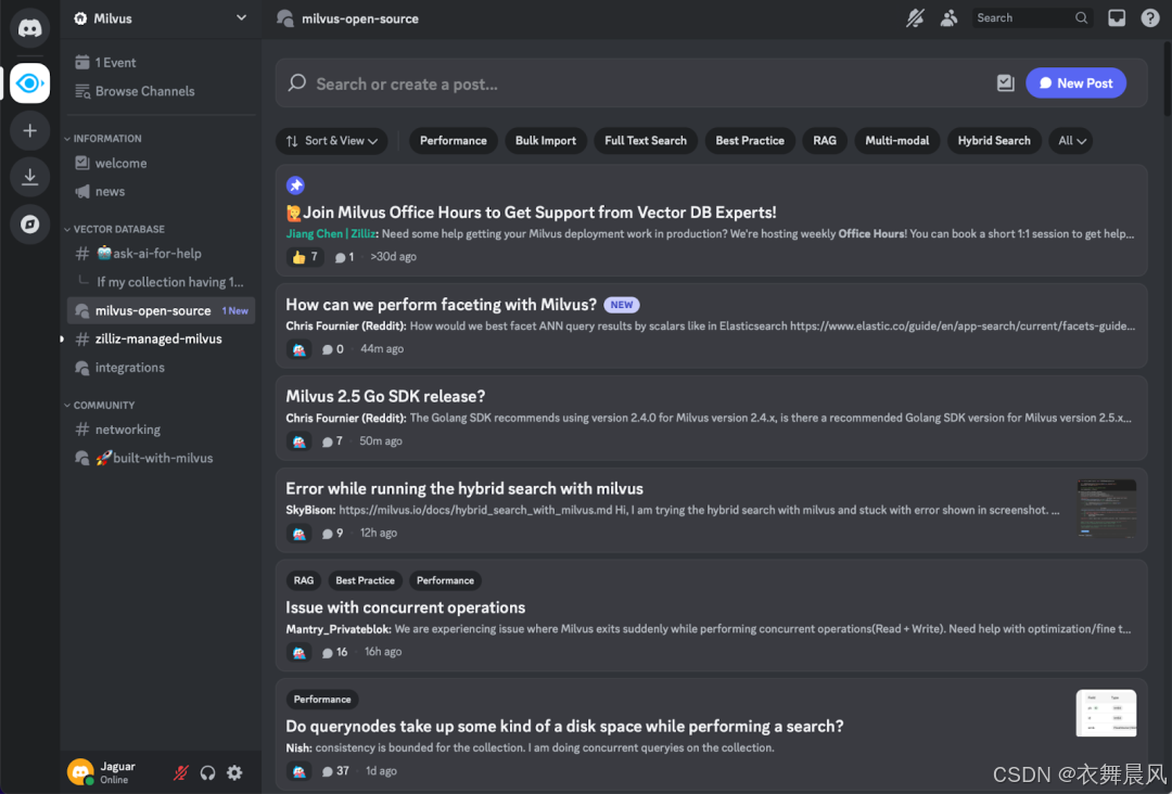 Milvus 开源社区论坛