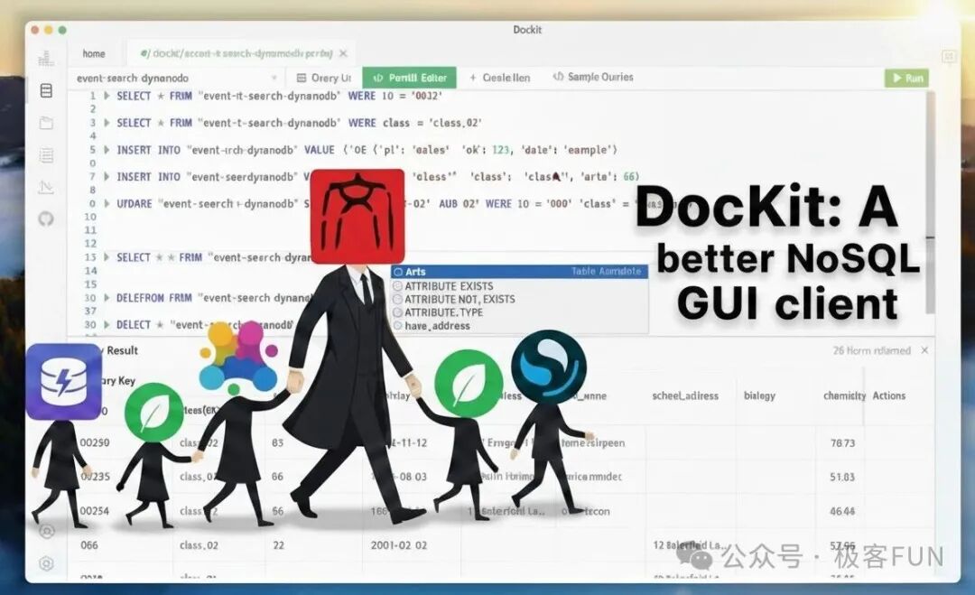 DocKit DynamoDB主界面展示查询构建与结果