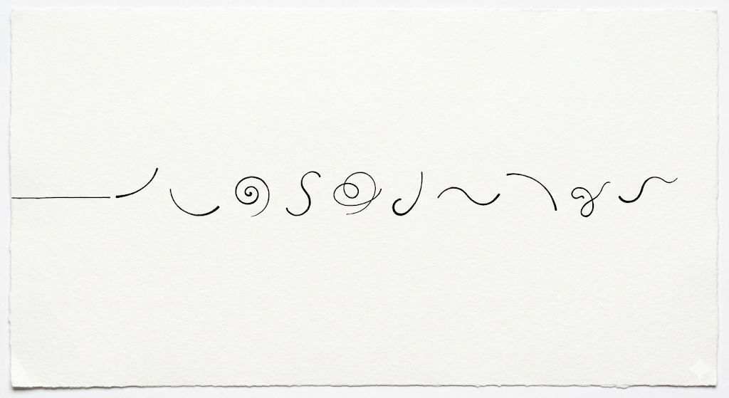 抽象曲线符号手绘图