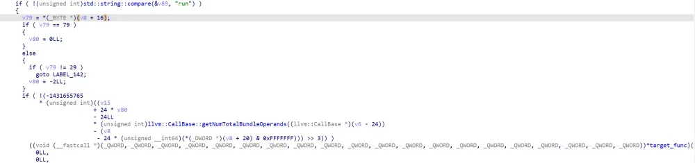 run函数调用函数指针的代码