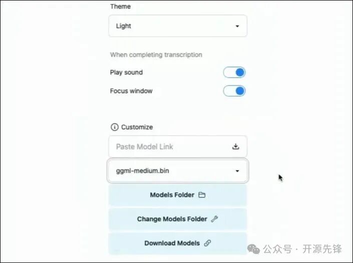 Vibe 设置界面与模型路径配置
