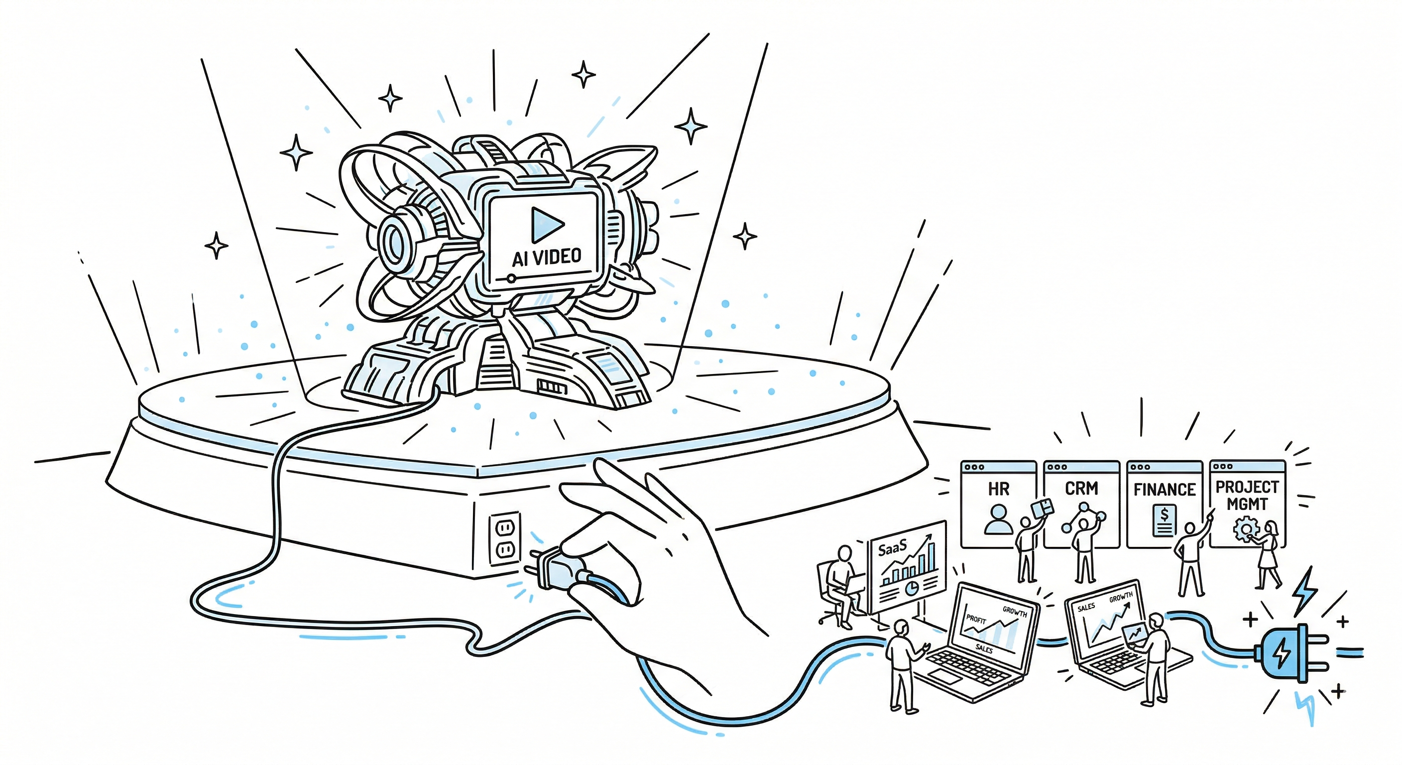 AI视频技术赋能多部门协同工作示意图