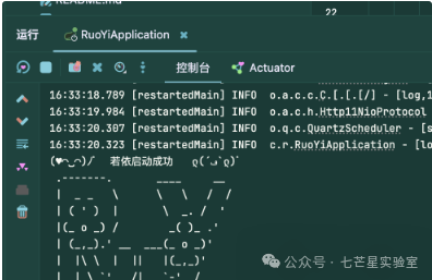 RuoYi应用启动成功日志