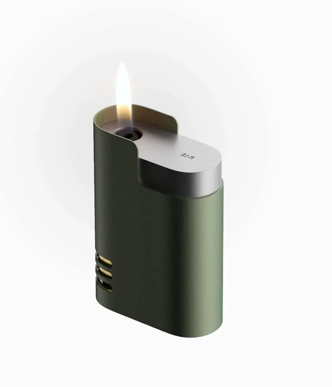橄榄绿色ZJ-R打火机点燃