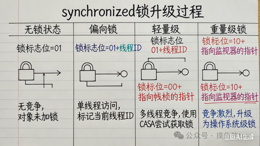 synchronized锁升级过程示意图