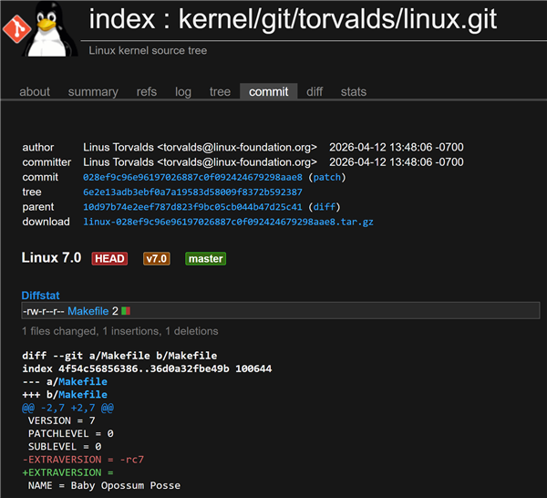 Linux内核源码树提交详情
