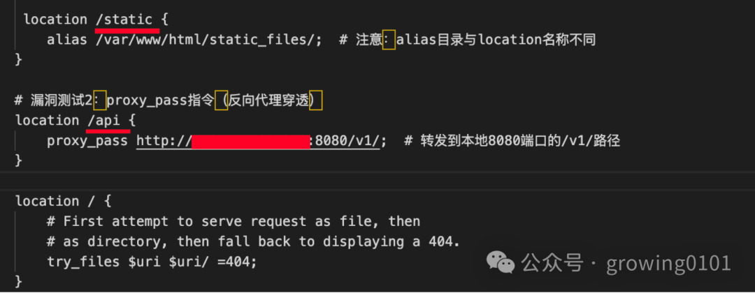 有风险的Nginx配置代码片段