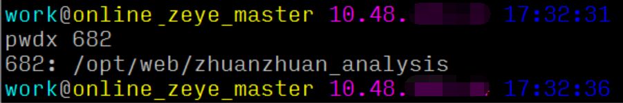 pwdx命令定位进程路径