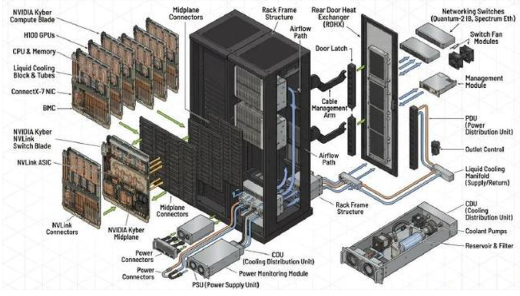 NVIDIA Kyber服务器系统详细架构分解图