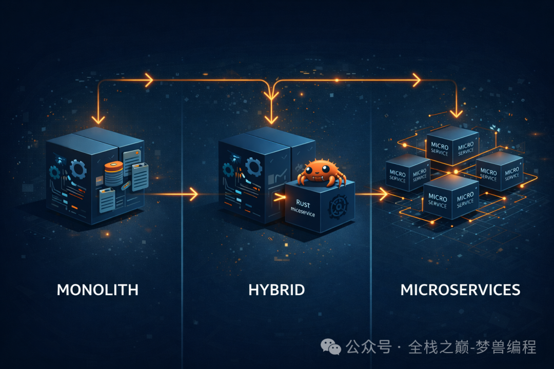 从单体到微服务的架构演进图