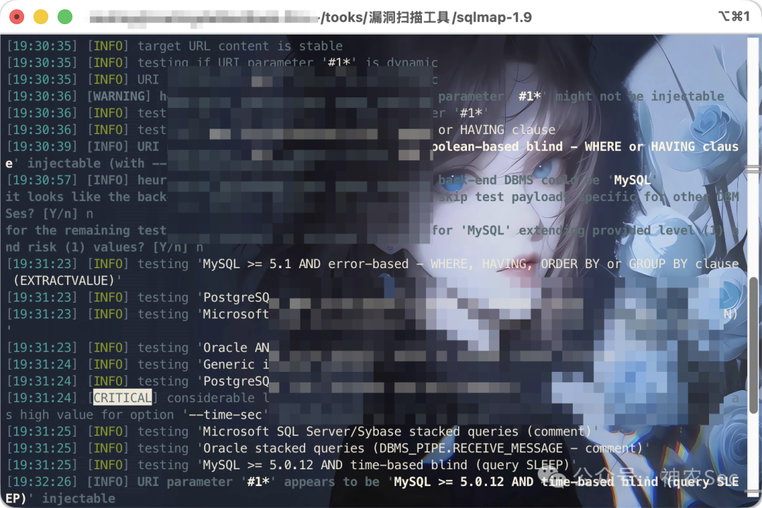 sqlmap工具检测出时间盲注漏洞