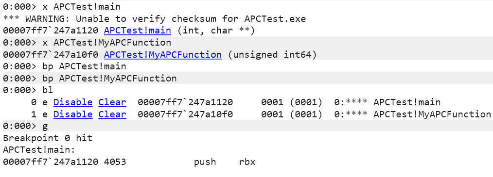 Windbg断点设置与列表