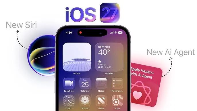 iOS 27主屏幕与新功能图标概念图