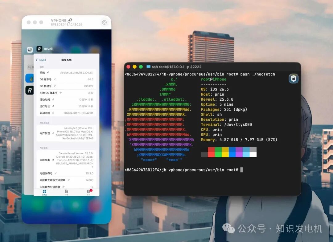 vphone-cli运行界面与系统信息