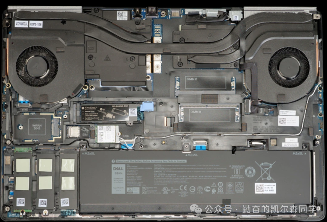 戴尔Precision 7750内部扩展结构展示