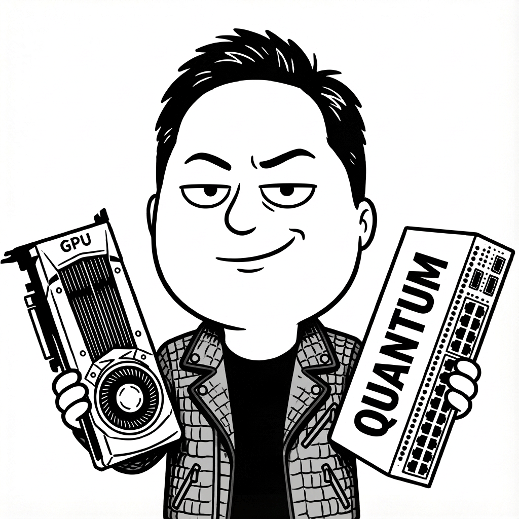 GPU与QUANTUM模块卡通图