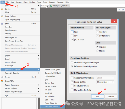 IPC网表设置，勾选IPC-D-356A