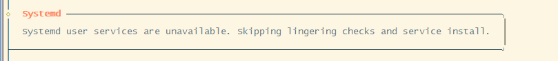 systemd用户服务不可用提示