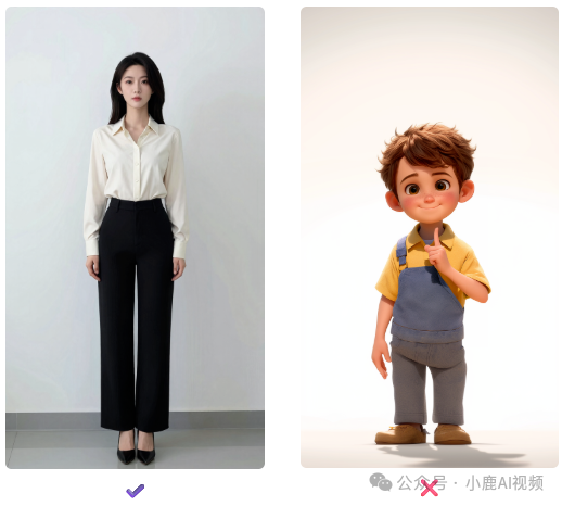 男性和女性角色比例对比:左侧全身立姿与右侧卡通风格