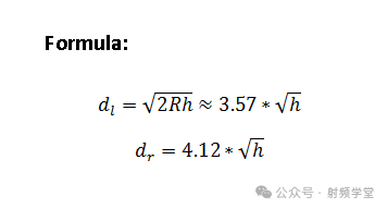 视距传播计算公式 d=3.57√h 和 dᵣ=4.12√h