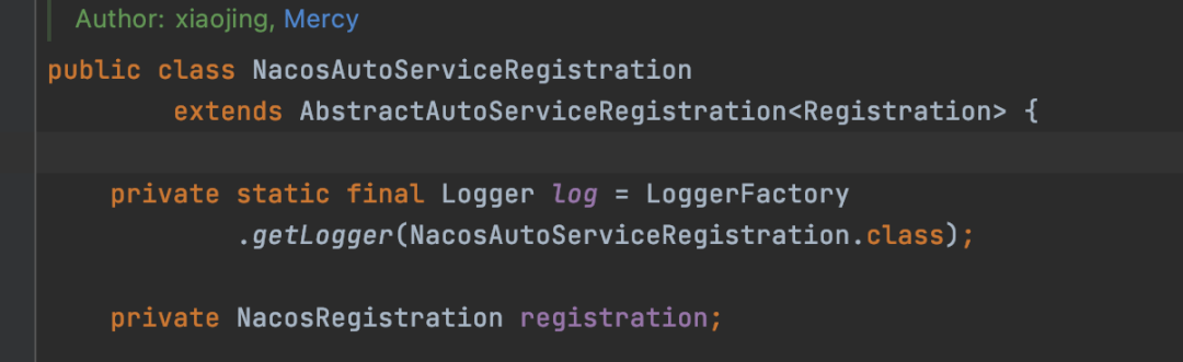 NacosAutoServiceRegistration类定义