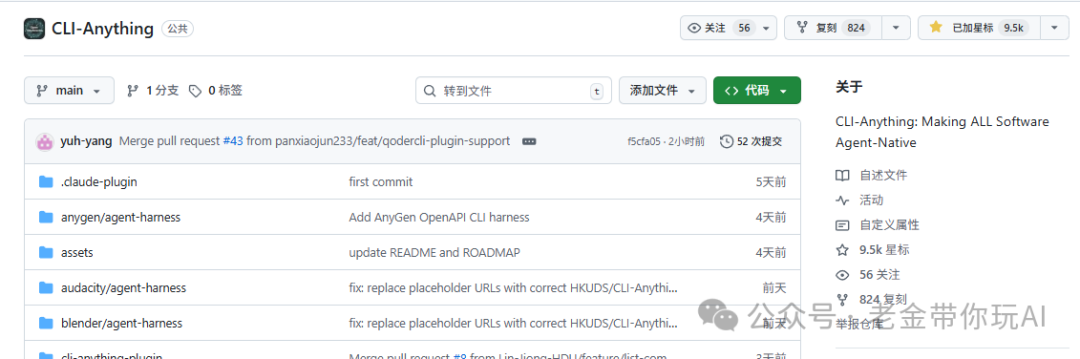 CLI-Anything GitHub仓库截图