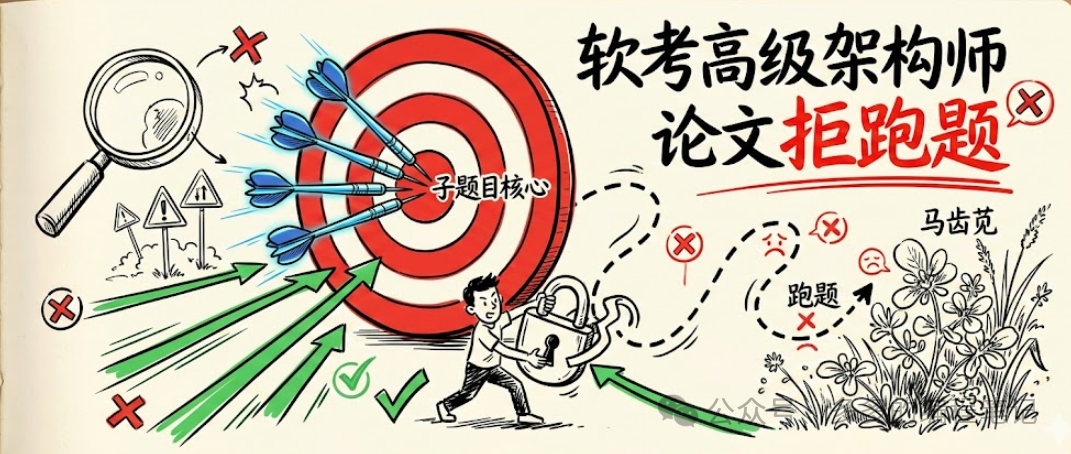 软考论文写作避免跑题概念插画