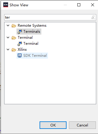 在 Show View 中查找 SDK Terminal