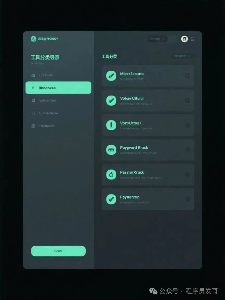 SRE5000工具分类导航界面