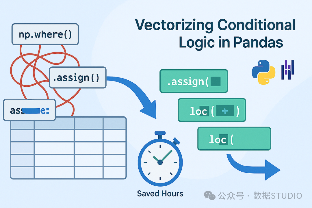 Pandas向量化条件逻辑方法对比流程图